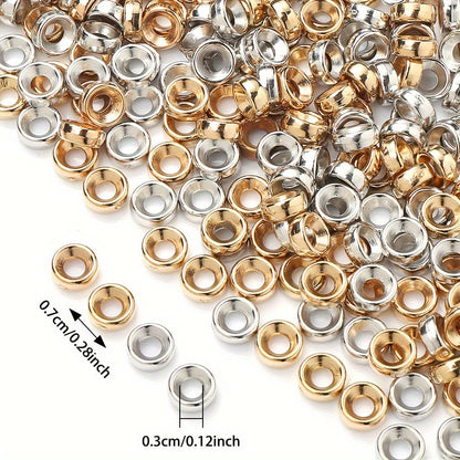 100PCS 7mm Large Hole Round Plastic Bead Set
