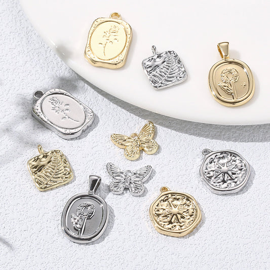 Mixed Color Star Alloy Pendant Charms