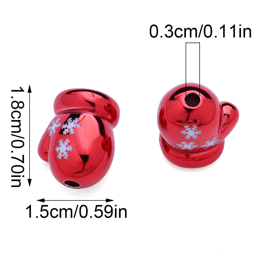 Acrylic Christmas Glove Beads