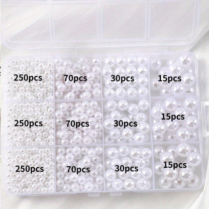 1100PCS Multi-Size Faux Pearl Bead Set