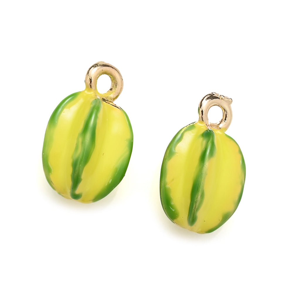 2PCS Fruit Series Alloy Pendant Set