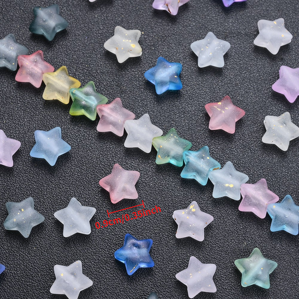 9 mm Gradient Matte Star Acrylic Beads