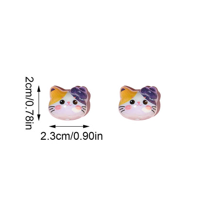 UV Color Cartoon Cat Acrylic Beads