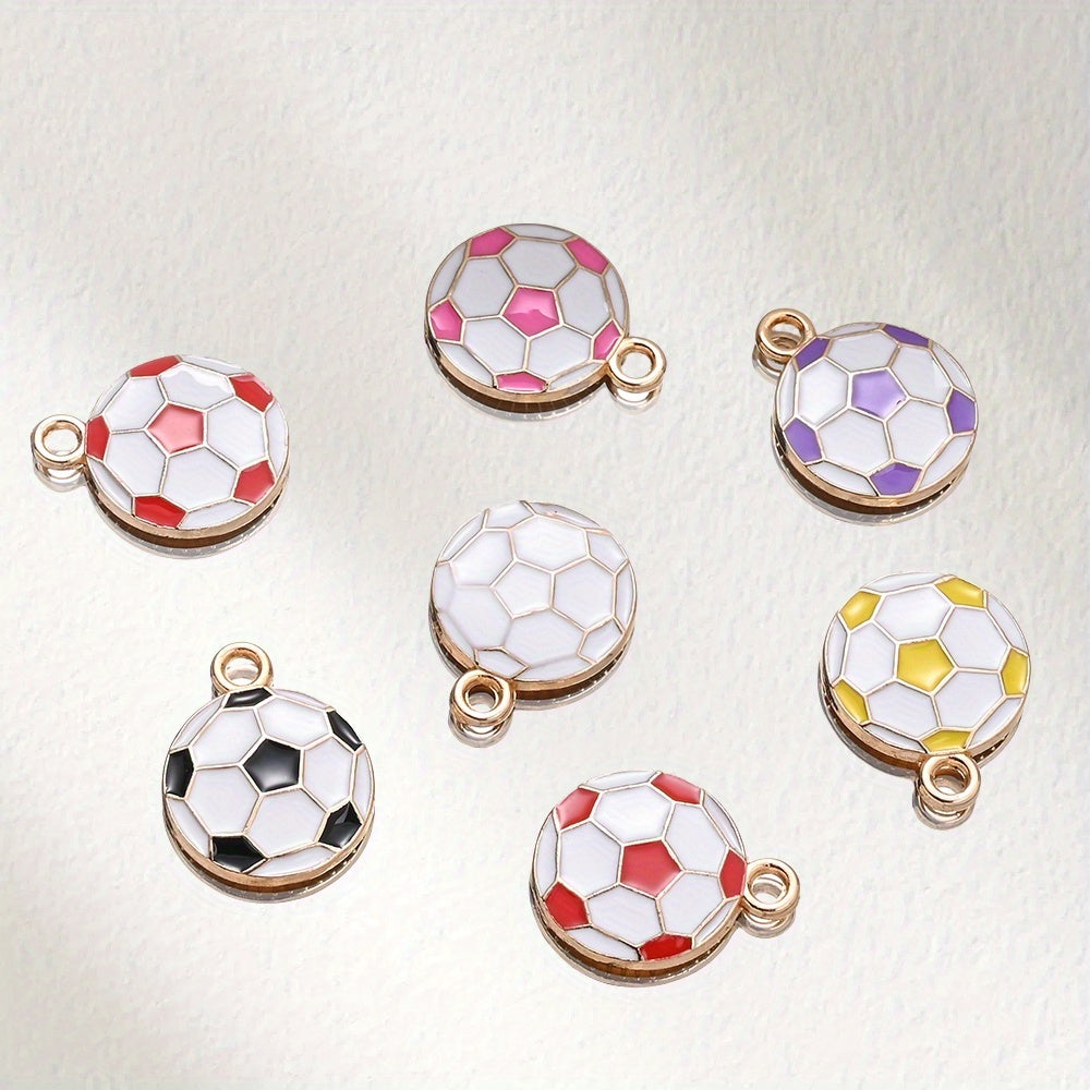 10PCS 13×17mm Colorful Football Acrylic Pendant Set