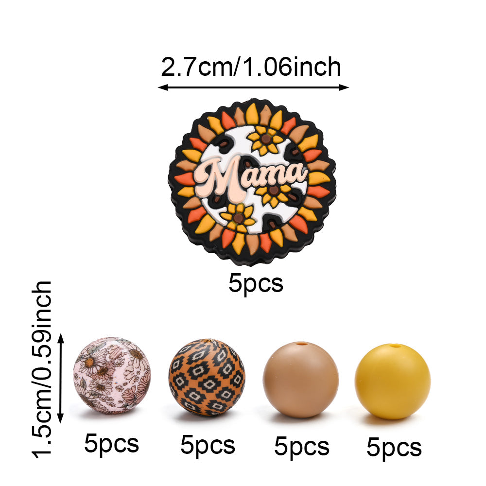 Heart-Shaped Silicone “Happy Mother’s Day” Beads
