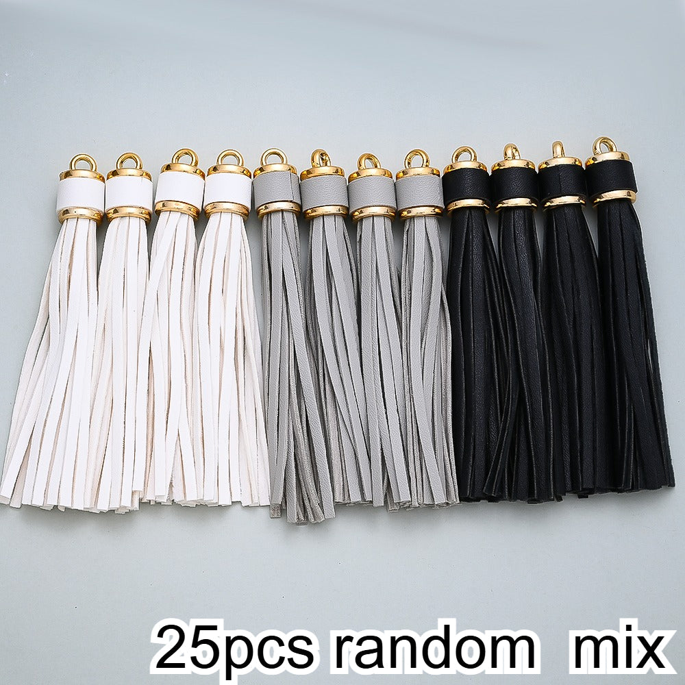 11 cm Rainbow PU Leather Tassel Charm Set