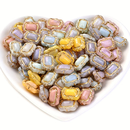 Fine Glitter Rectangle Acrylic Beads
