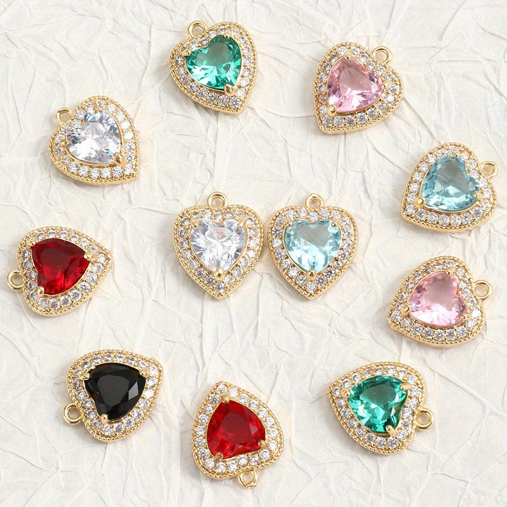 Vintage Heart Glass Pendants