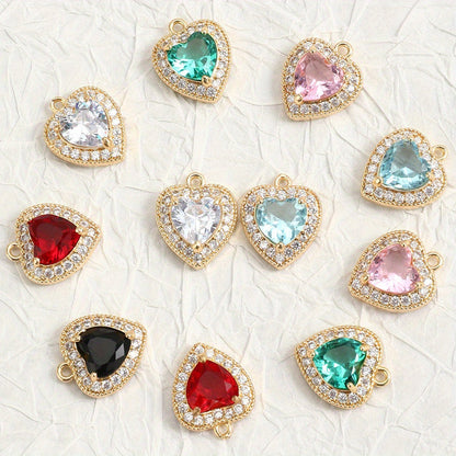 Vintage Heart Glass Pendants
