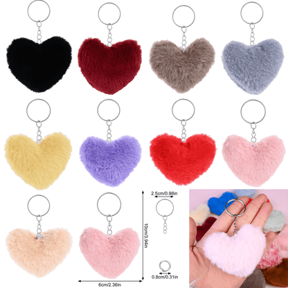 Pink Plush Peach Heart Keychain DIY Kit