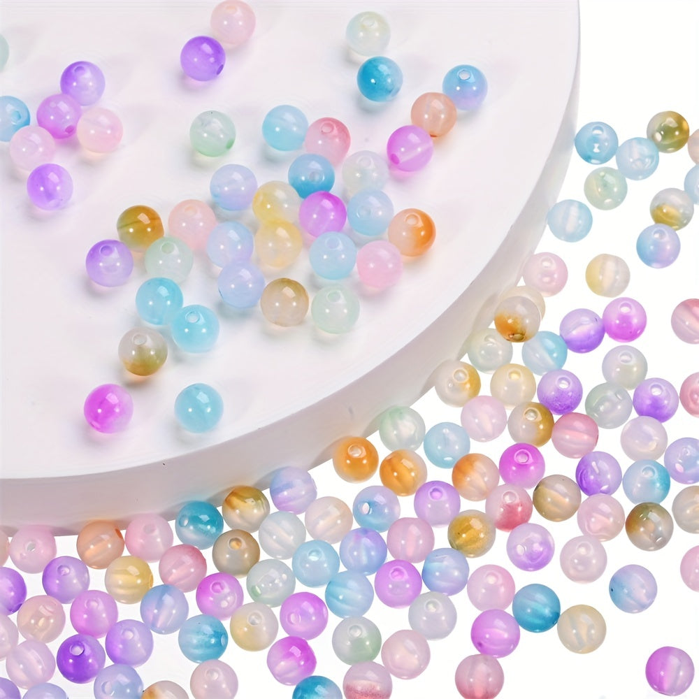 Mixed Color Imitation Jade Acrylic Beads