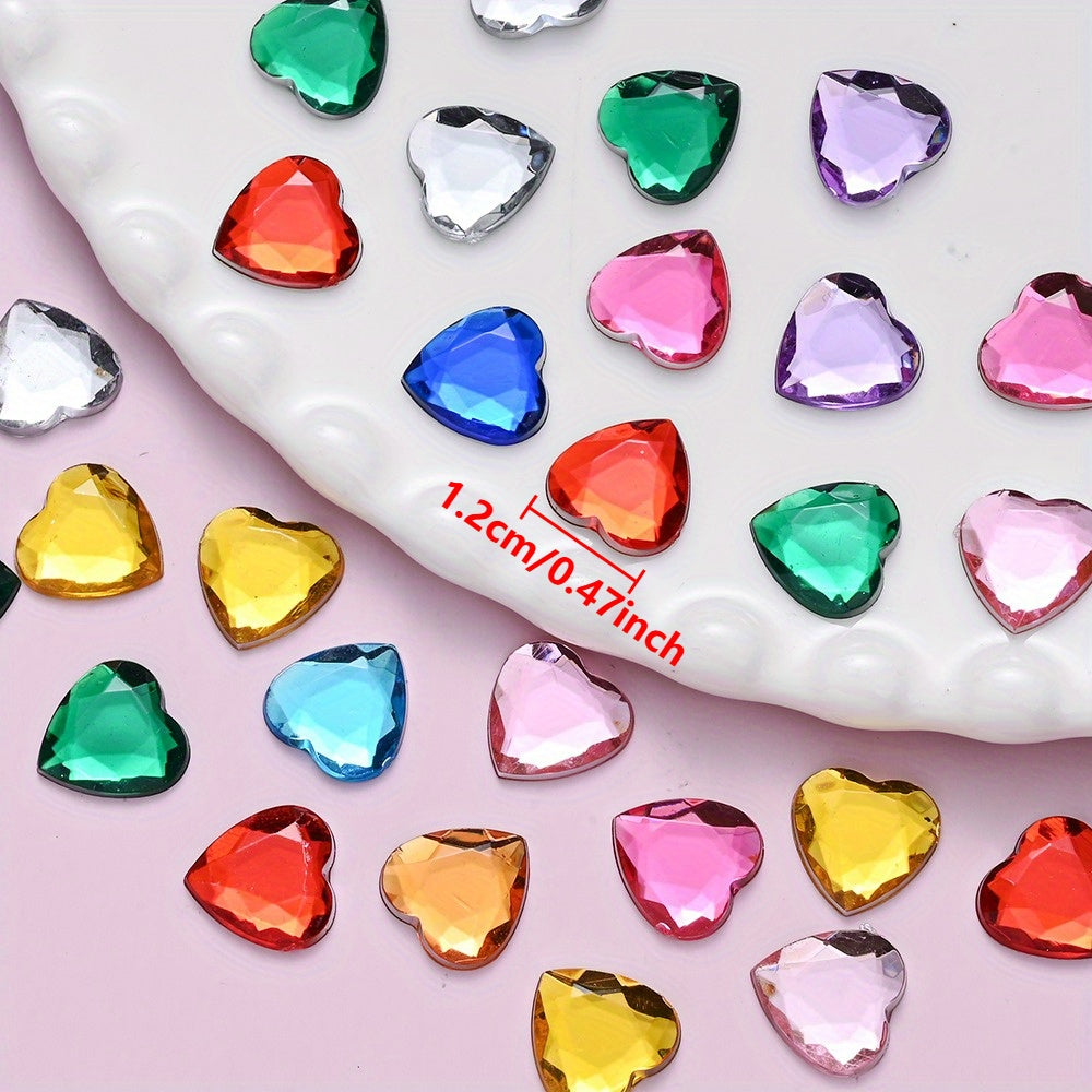 12 mm Acrylic Heart Decorative Patches