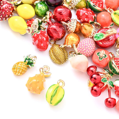 2PCS Fruit Series Alloy Pendant Set