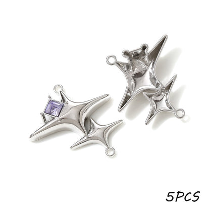27x29 mm Alloy Double Star Pendants