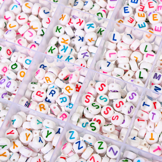 1 Box 24-Grid Colorful Letter Bead DIY Jewelry Kit
