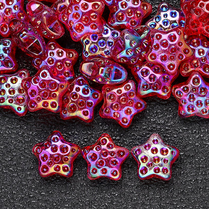 10PCS 18mm AB Shimmer Star Glass Bead Set