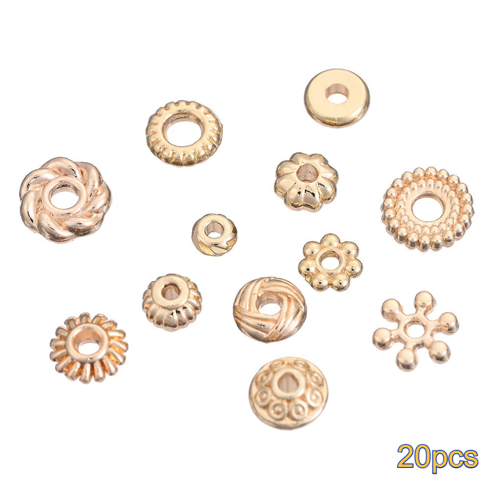 20PCS Gold Alloy Multi-Shape Spacer Bead Set
