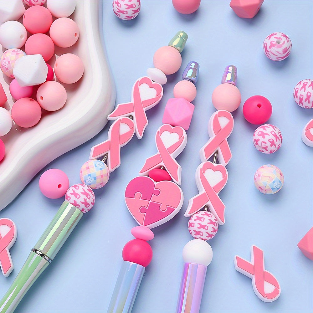 Ribbon Shape Silicone Beads Set