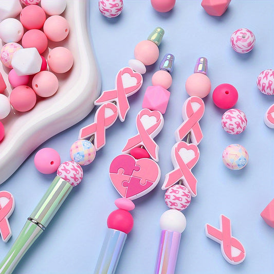 Ribbon Shape Silicone Beads Set