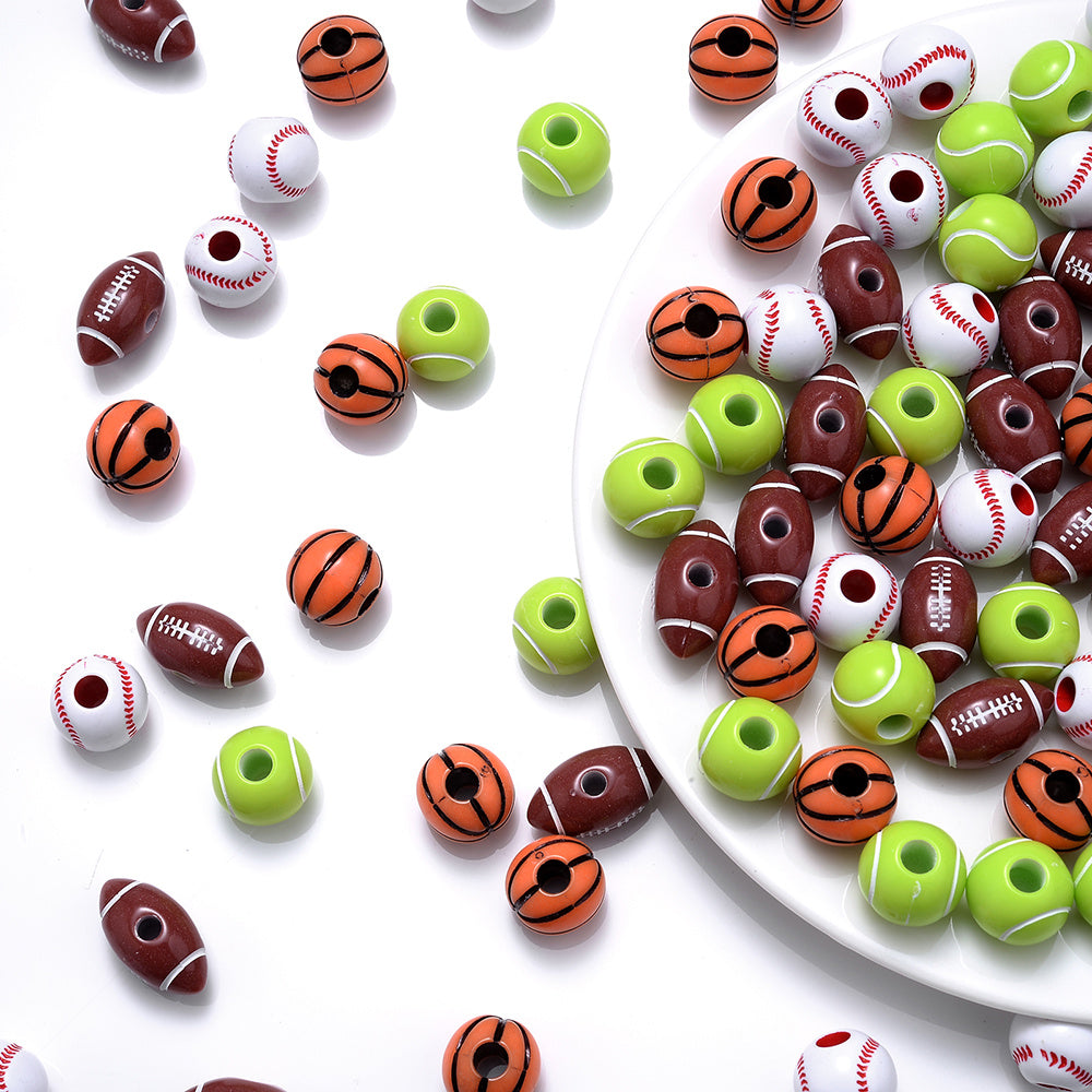 Sports Theme Wooden Beads