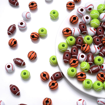 Sports Theme Wooden Beads