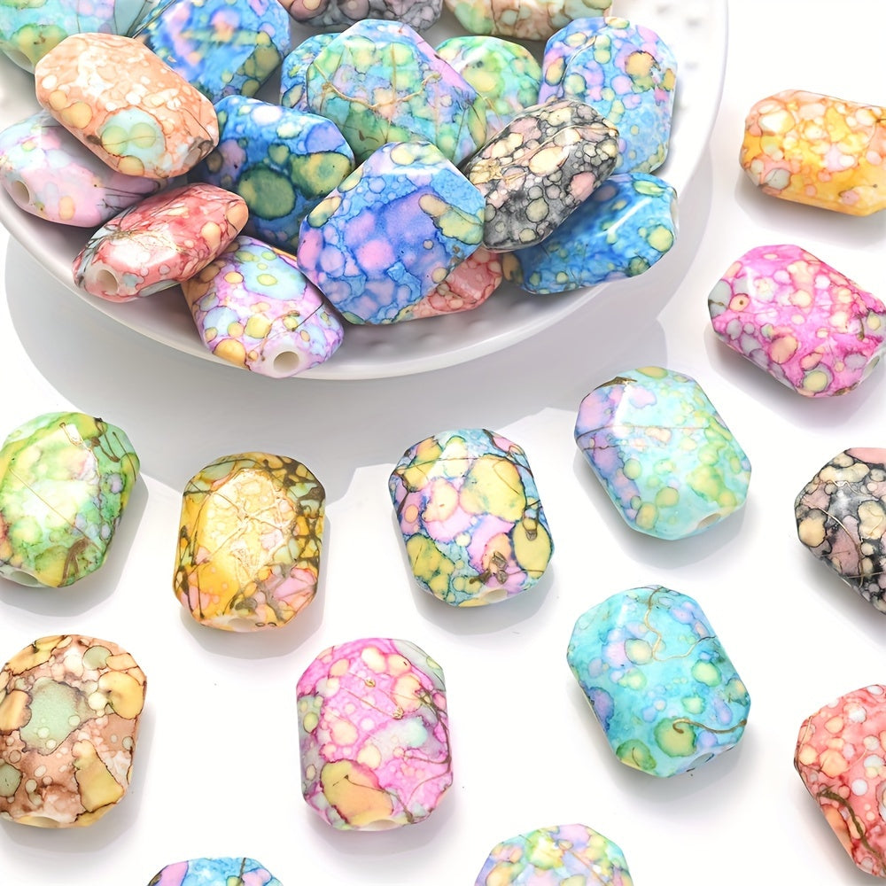 Mixed Color Hexagonal Acrylic Beads