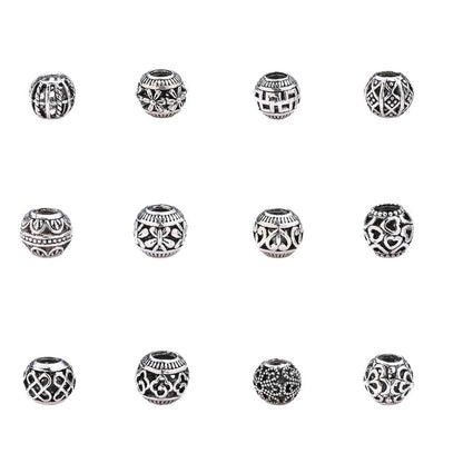 Retro Hollow Zinc Alloy Large Hole Spacer Beads