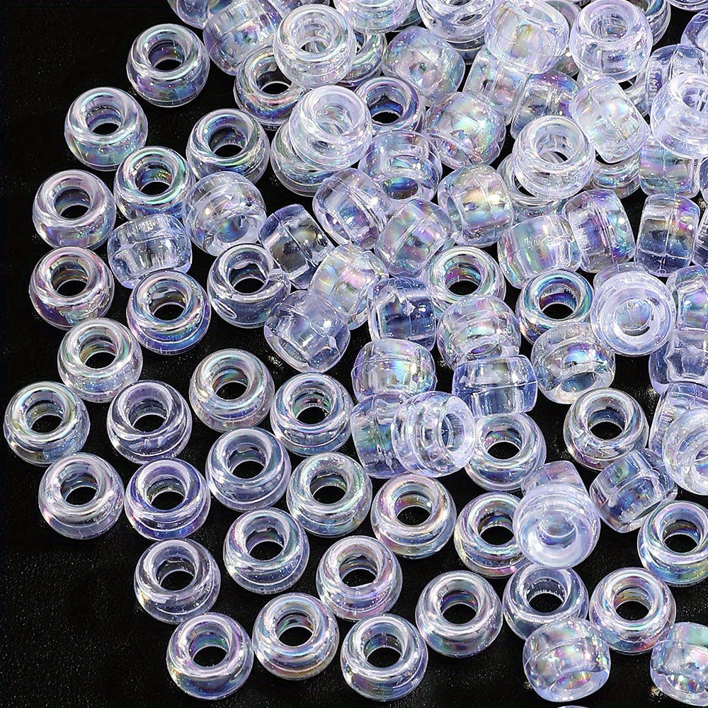 White Clear Pony Beads