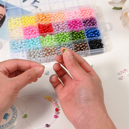 6 mm Colorful Imitation Pearl Beads Jewelry Making Kit
