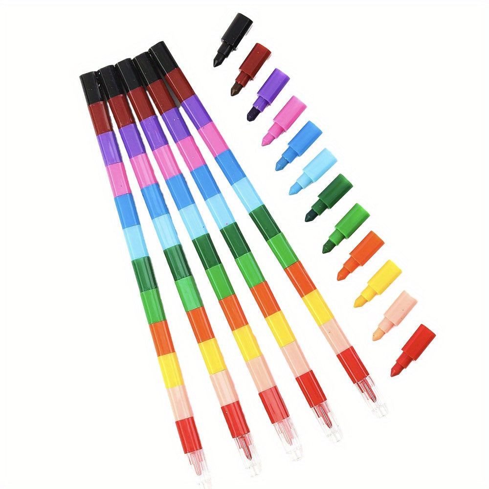 12-in-1 Vibrant Stacking Crayons, 10-Piece Set