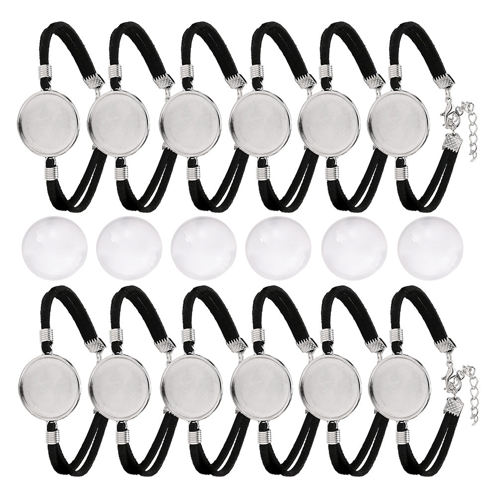 20/32PCS 20mm PU Leather Bracelet Blanks for DIY Jewelry