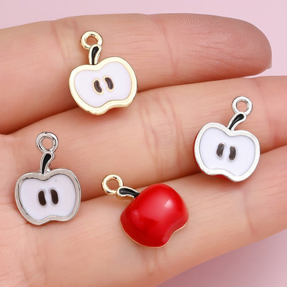 Gold Silver Apple Slice Alloy Pendants
