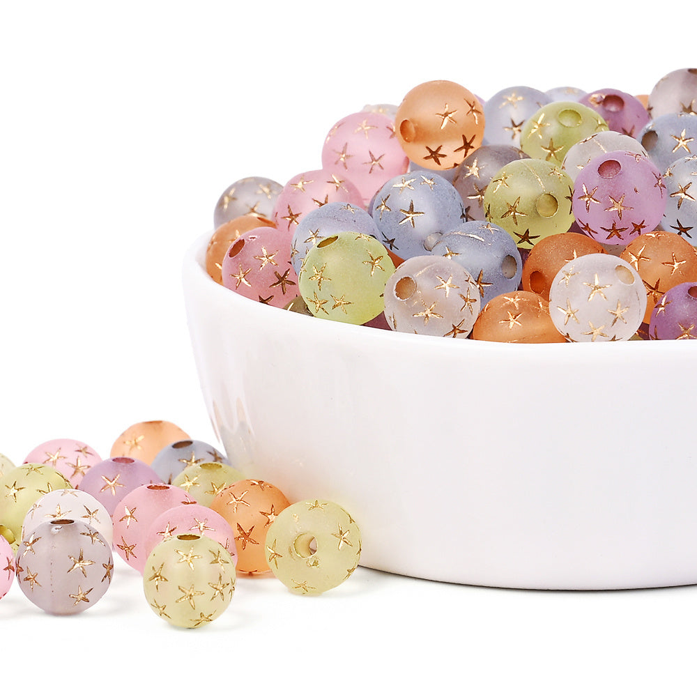 Matte Star Acrylic Spacer Beads