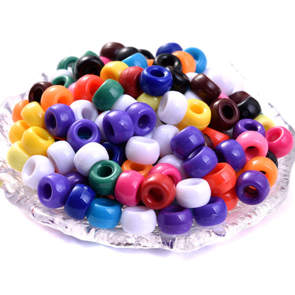 Braided Large Hole Acrylic Pony Beads