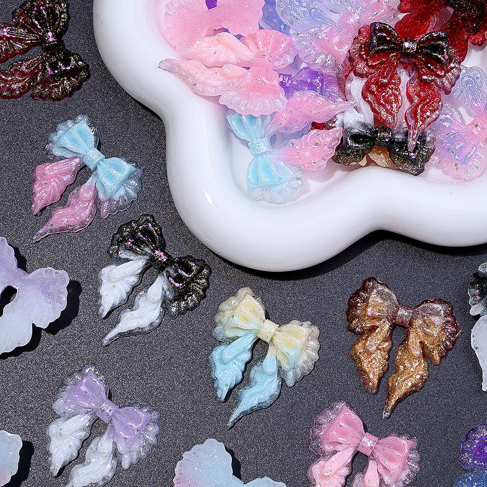 Glow Gradient Bow Resin Patches