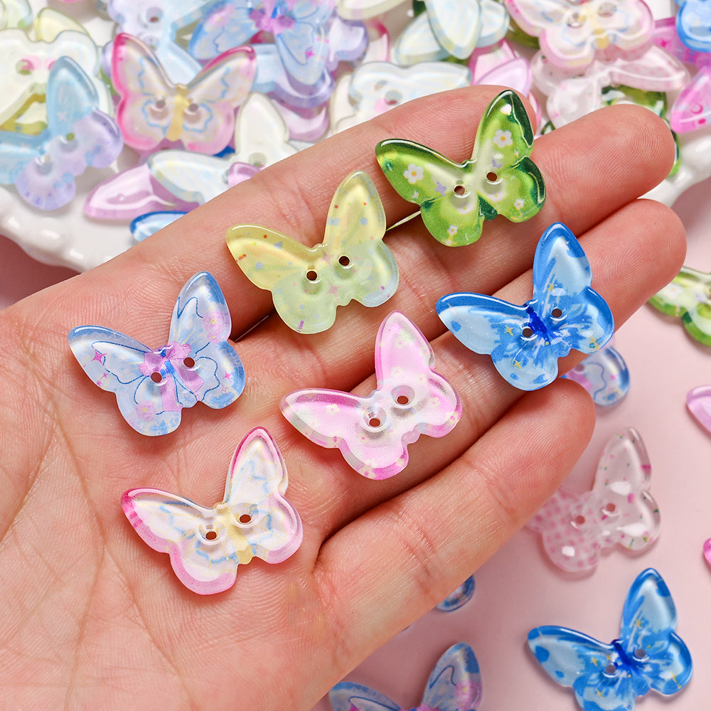 Spring Butterfly Print Sewing Buttons