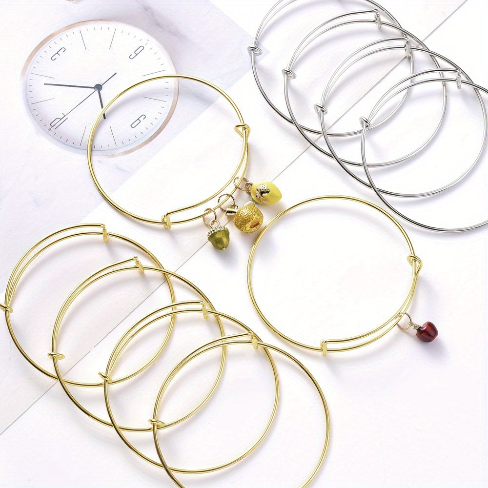 60-Piece Gold & White K Basic Bangle Bracelet Set