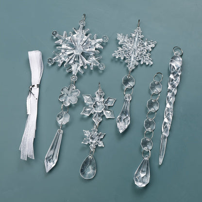 Christmas Snowflake Fawn Acrylic Beads Set