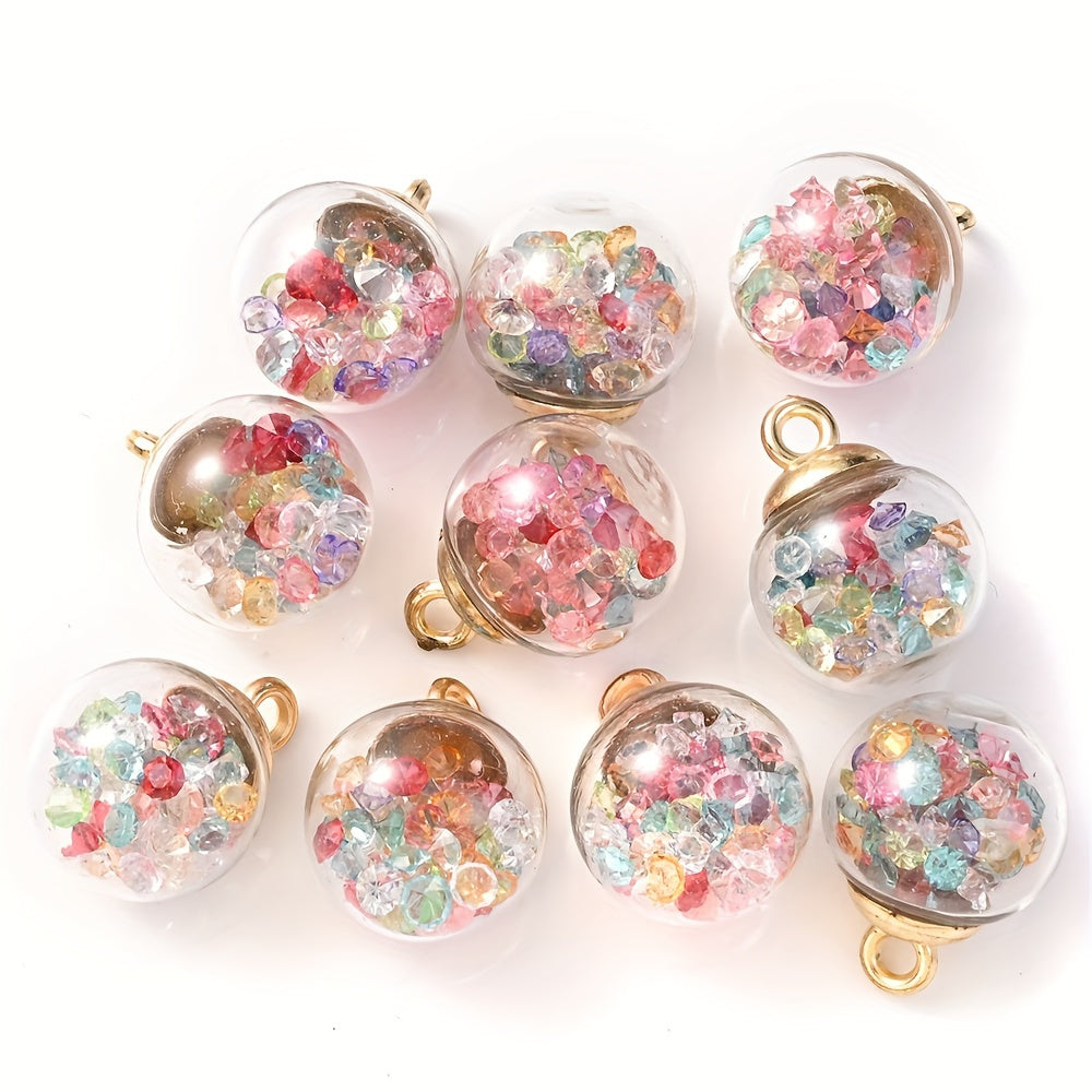 Rhinestone Glass Ball Pendants