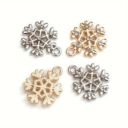Christmas Rhinestone Snowflake Pendant Charms