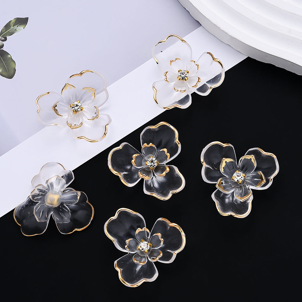 Transparent Flower Acrylic Beads