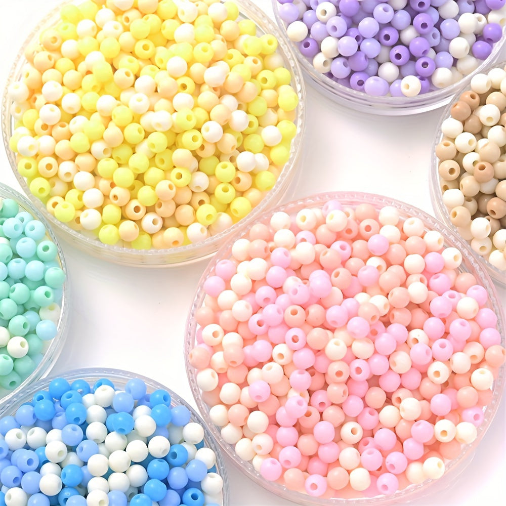 100PCS 4mm Solid Color Round Acrylic Bead Set