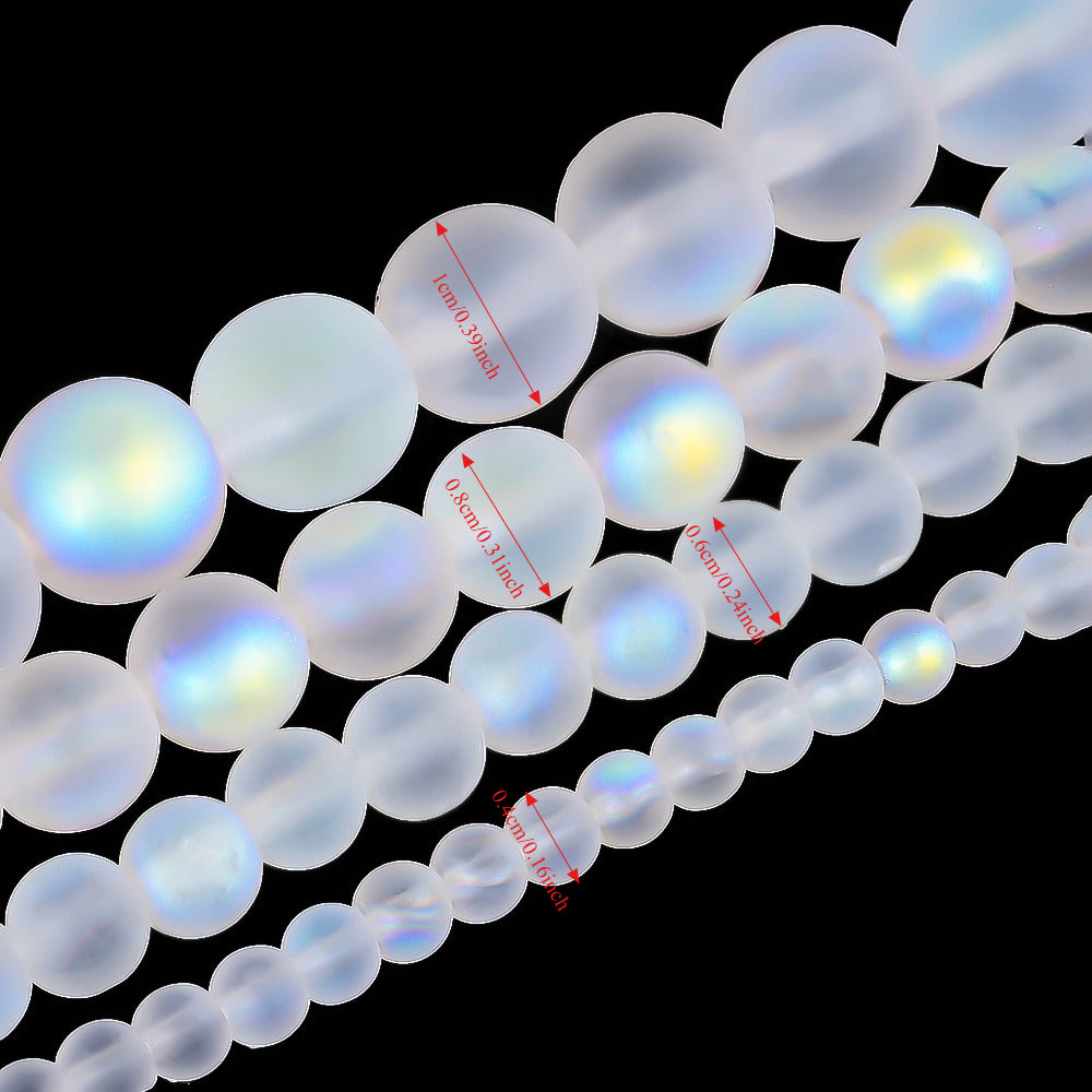 White Matte Frosted Glass Beads