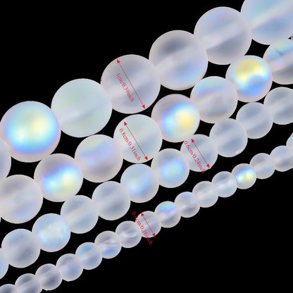 White Matte Frosted Glass Beads