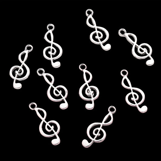 Silver Music Symbol Metal Pendant Charms