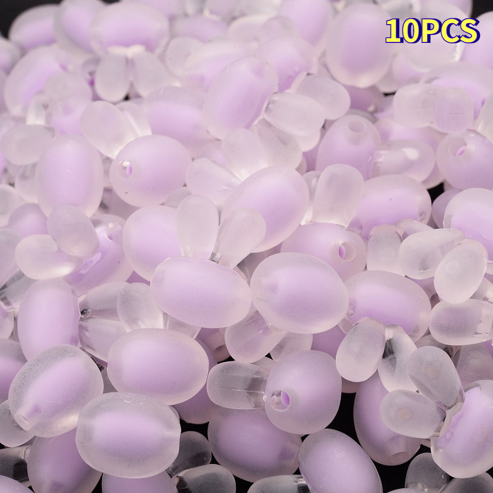 Colored Rabbit Head Acrylic Spacer Beads