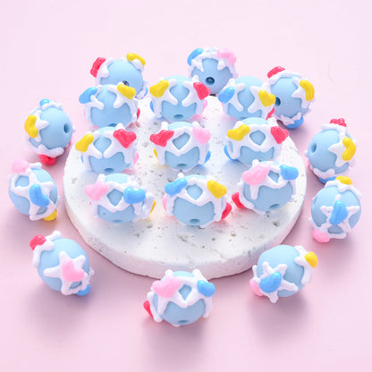 Painted Acrylic Round Beads