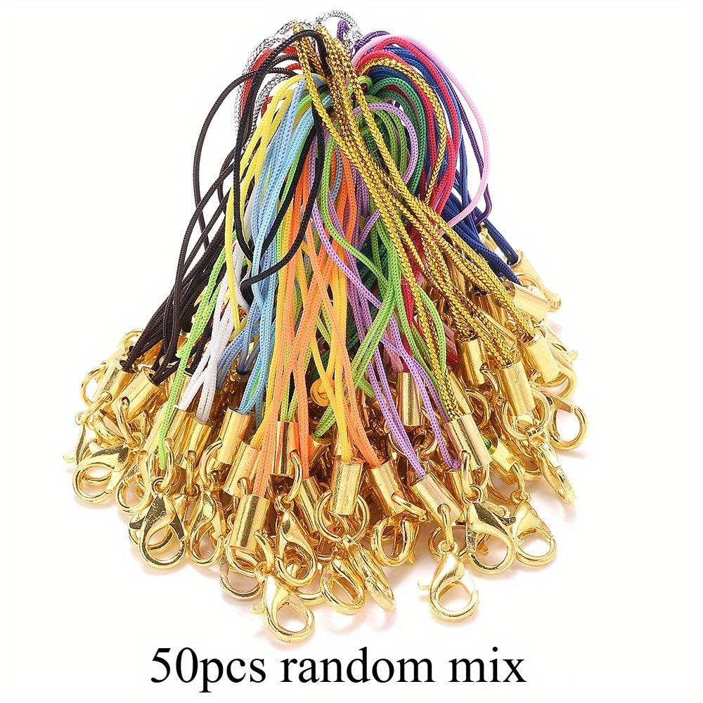 50PCS 70mm Colorful Nylon Lobster Clasp Strap Set