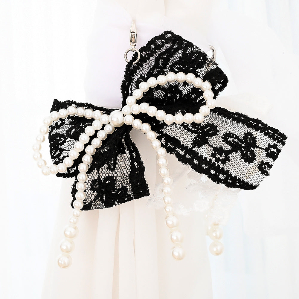 Lace Pearl Bow Keychains