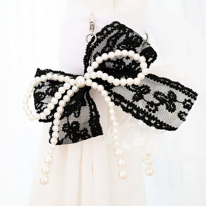 Lace Pearl Bow Keychains